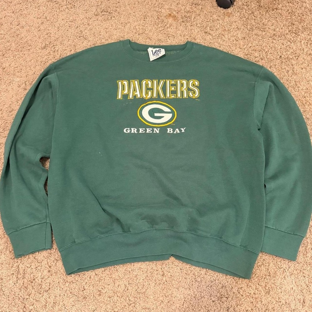Vintage Lee Sport Green Bay Packers Sweatshirt Mens XL Green Crewneck NFL Y2K